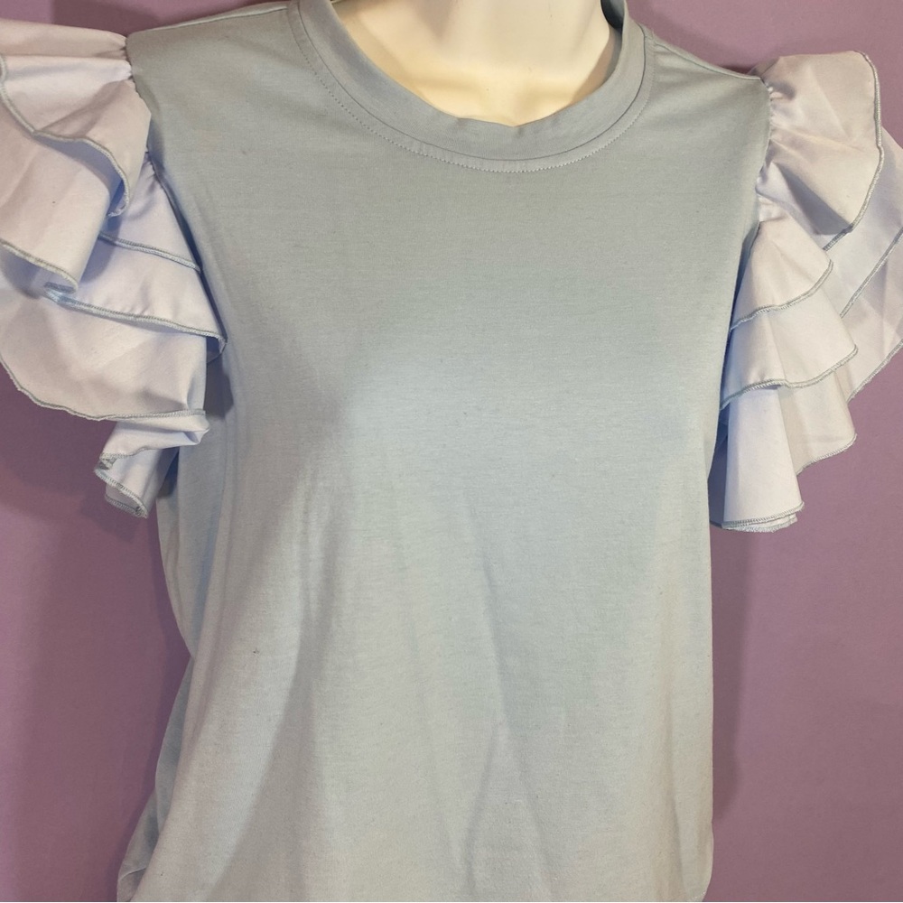 Blue Statement Sleeve Top